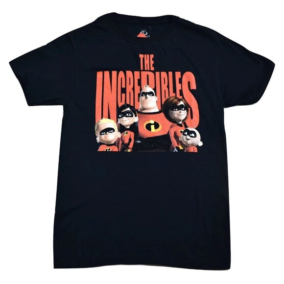Disney The Incredibles Mens Family Portrait Black Tee Shirt New S-XL - Picture 1 of 2